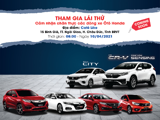 Đăng ký lái demo xe pháo HONDA OTO MỸ ĐÌNH CÔNG TY CỔ PHẦN ĐẦU TƯ KINH DOANH TỔNG HỢP DC #14 Đăng ký lái demo xe pháo HONDA OTO MỸ ĐÌNH CÔNG TY CỔ PHẦN ĐẦU TƯ KINH DOANH TỔNG HỢP DC